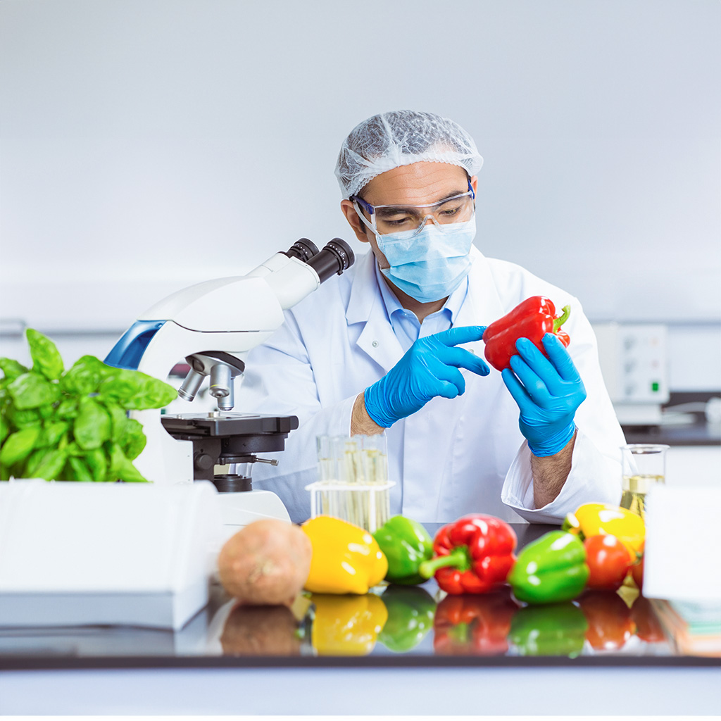 food scientist examining pepper