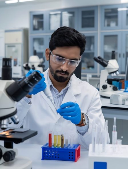 indian-male-research-scientist-using-micropipette-mix-liquids-test-tube-modern-laborat